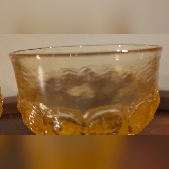 Vintage 1970s Tiffin Franciscan Madeira Cornsilk Yellow Glass Drinkware 4 Pieces - Picture 6 of 8